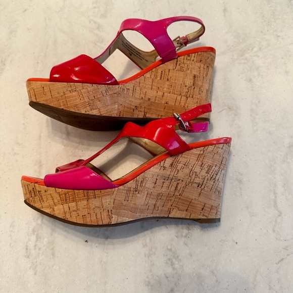 Colourful platform cork heels - Picture 2 of 5